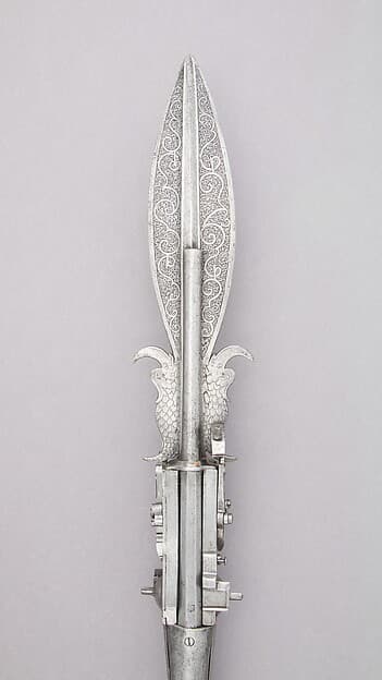 Boar Spear with Double Barrel Wheellock Pistol