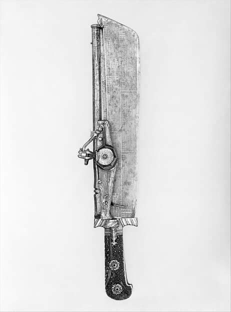 Hunting Knife Combined with Wheellock Pistol, by Ambrosius Gemlich