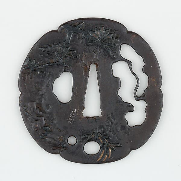 Sword Guard (Tsuba) With Pine Motif (松図鐔)