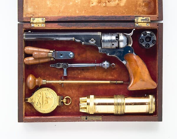 Colt Paterson Percussion Revolver, No. 3, Belt Model, Serial no. 156, with Case and Accessories, by Samuel Colt