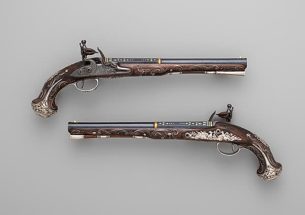 Pair of Flintlock Pistols, by Henry Hadley