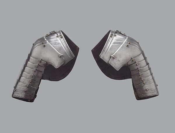 Pair of Tournament Pauldrons (Shoulder Defenses), by Lorenz Helmschmid