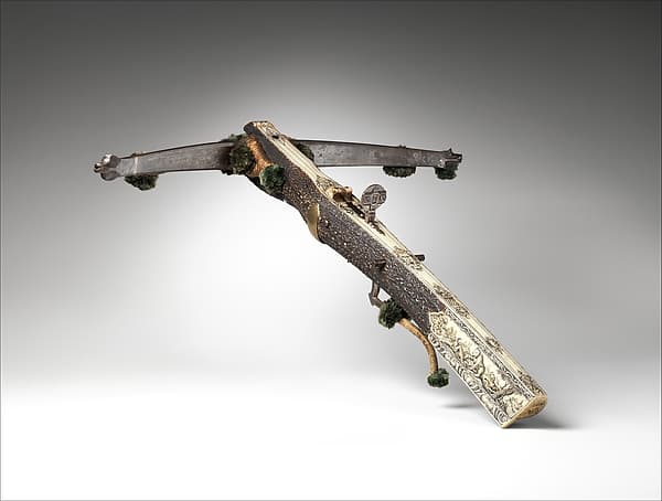 Crossbow (Halbe Rüstung) with Winder (Cranequin), by Johann Gottfried Hänisch the Elder