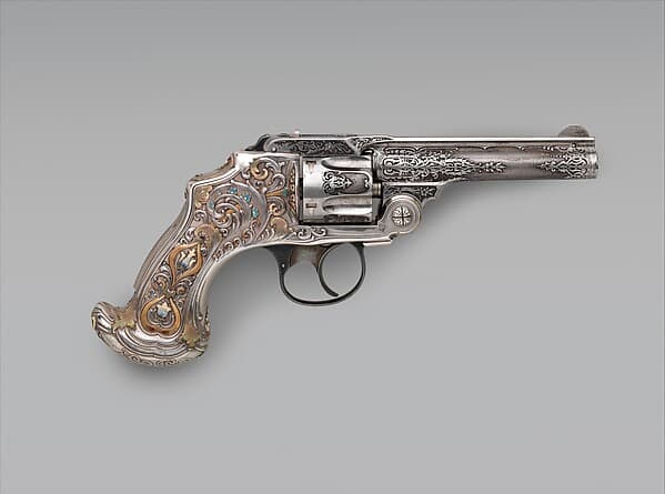 Smith and Wesson .38 Caliber Safety Third Model Double-Action Revolver, serial no. 83097, with Case, by Smith & Wesson