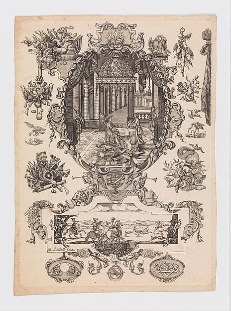 Plate twelve from Nouveavx Desseins D'Arquebvseries, by De Lacollombe