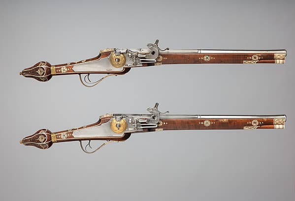 Pair of Wheellock Pistols Made for the Bodyguard of the Prince-Elector of Saxony, by Simon Helbig