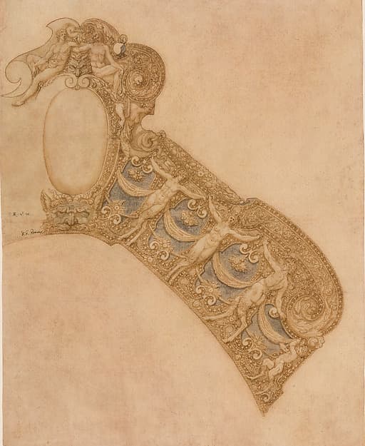 Design for the Pommel Plate of a Saddle from a Garniture of Alessandro Farnese (1545–1592), by Andrea Casalini