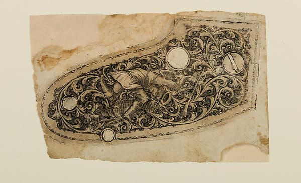 Inked Impression (or "Pull") of Engraved Firearms Ornament, by Ernst Moritz