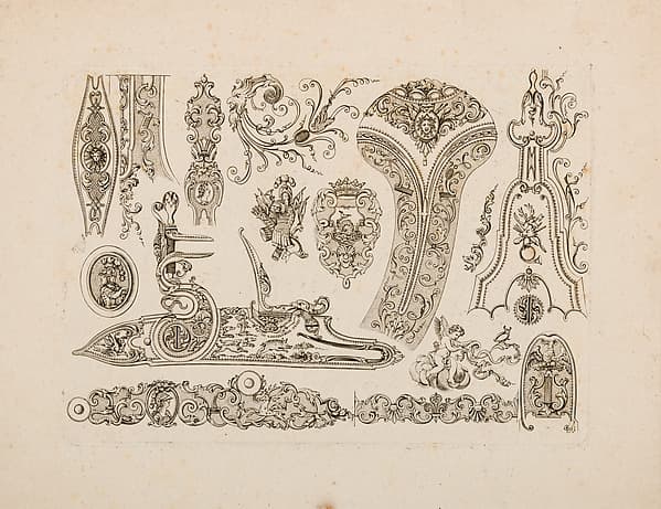 Plate Four from Nouveavx Desseins D'Arquebvseries, by De Lacollombe