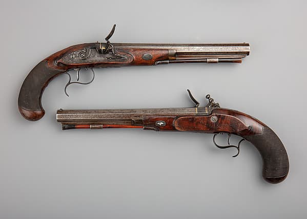 Pair of Flintlock Duelling Pistols, by Simeon North