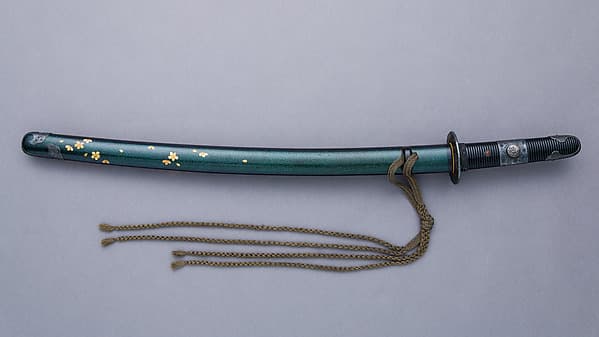 Blade and Mounting for a Short Sword (Wakizashi), by Kawachino Kamifujiwara Rai[...]