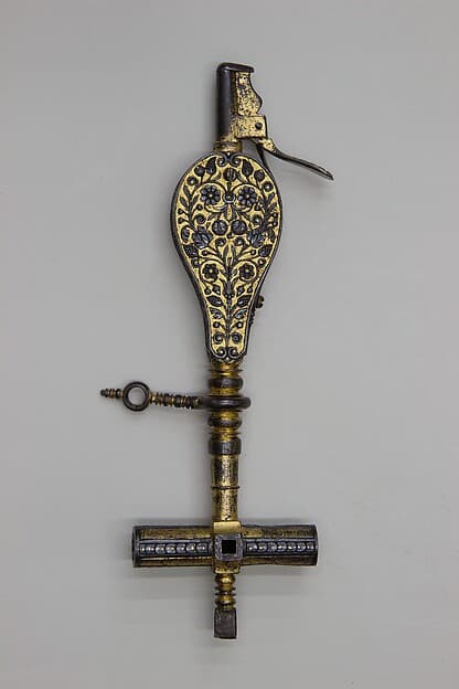 Wheellock Spanner with Priming Flask and Screwdriver, by Daniel Sadeler