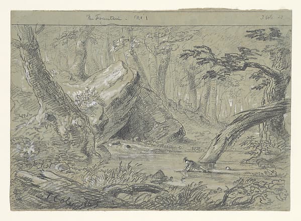 The Fountain, No. 1: The Wounded Indian Slaking His Death Thirst, by Thomas Cole
