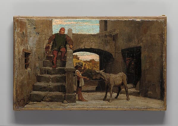 The Fable of the Miller, His Son, and the Donkey No. 1, by Elihu Vedder