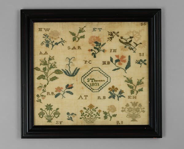 Sampler made at the Westtown Quaker School, by Sarah Thomas