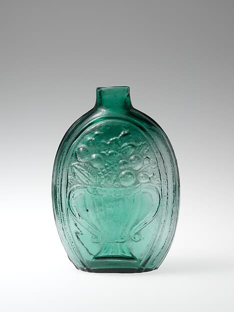 Figured flask, by Coventry Glass Works