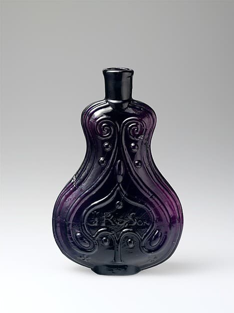 Figured flask, by J. R. Robinson and Sons