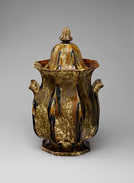 Covered slop jar, by United States Pottery Company