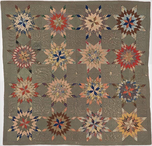 Quilt, Star of Bethlehem pattern variation, by Ellen Morton Littlejohn