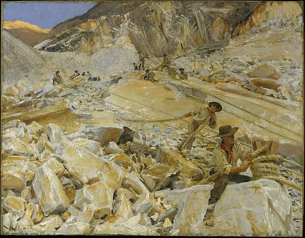 Bringing Down Marble from the Quarries to Carrara, by John Singer Sargent