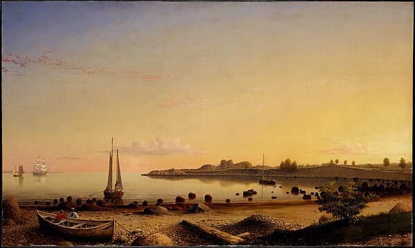 Stage Fort across Gloucester Harbor, by Fitz Henry Lane (formerly Fitz Hugh Lane)