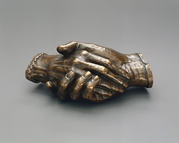 Clasped Hands of Robert and Elizabeth Barrett Browning, by Harriet Goodhue Hosmer