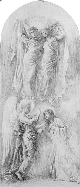 Angel Sealing the Servants of God (Study for the Anna, Margaret Sherman and Gertrude Van Dalfsen Memorial Window, Trinity Church, Buffalo, N.Y.), by John La Farge