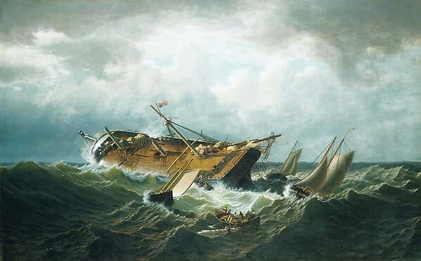 Shipwreck off Nantucket (Wreck off Nantucket after a Storm), by William Bradford