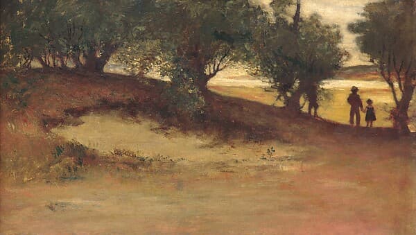 Sand Bank with Willows, Magnolia, by William Morris Hunt