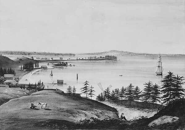 The Bay of New York Looking to the Narrows and Staten Island, Taken from Brooklyn Heights, by William Guy Wall