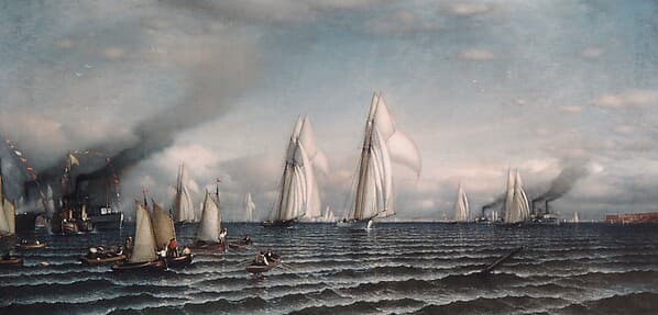 Finish—First International Race for America's Cup, August 8, 1870, by Samuel Colman