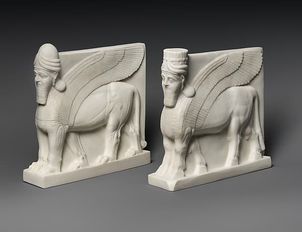 Human-headed winged lion and bull