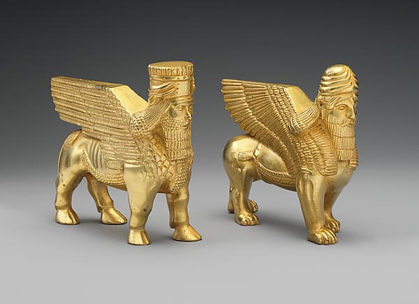 Human-headed winged bull and lion