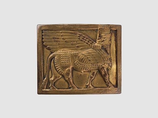 Belt buckle with Assyrian human-headed winged bull