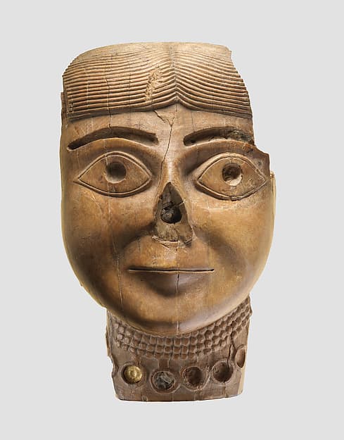 Head of a female or goddess wearing a necklace