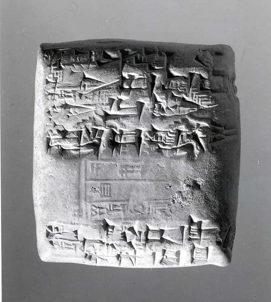 Cuneiform tablet impressed with cylinder seal: record concerning laborers needed for irrigation work