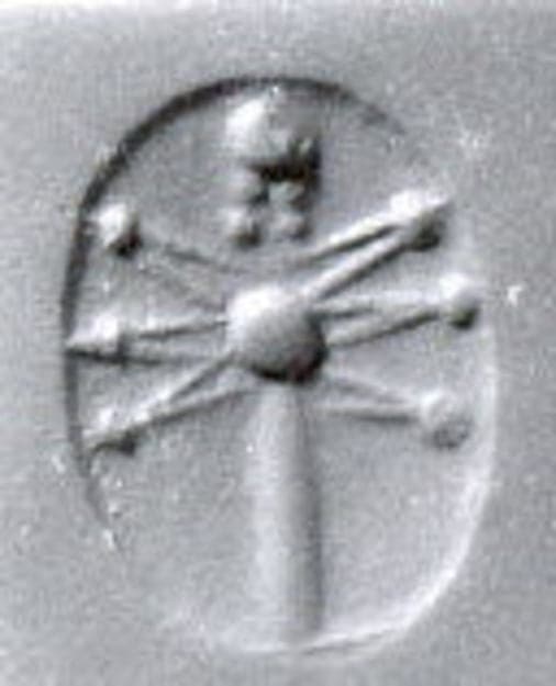 Stamp seal (oval conoid) with deity