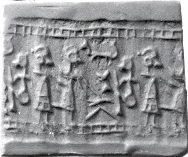 Cylinder seal and modern impression: cultic banquet scene