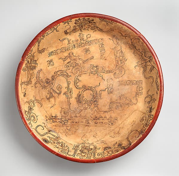 Plate with the god Chahk, by Maya artist(s)