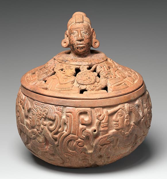 Lidded bowl with ballgame scenes, by Río Blanco artist