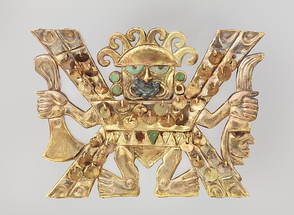 Nose ornament with decapitator, by Moche artist(s)