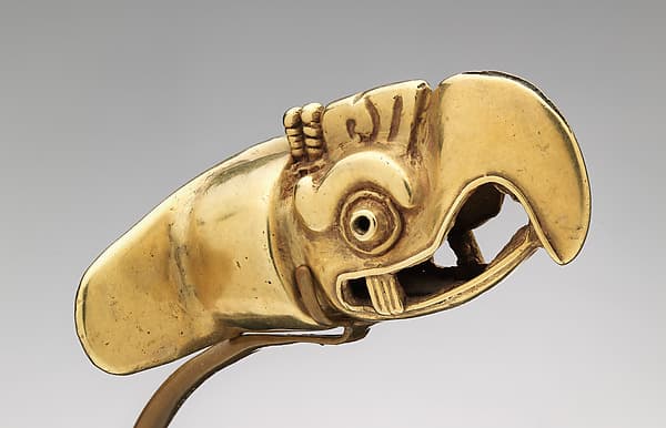 Labret with eagle head, by Mexica artist(s)