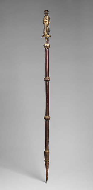 Staff with Saint Anthony of Padua, by Kongo artist