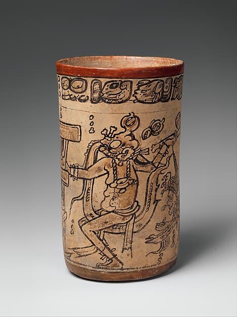 Vessel with mythological scene, by Maya artist(s)