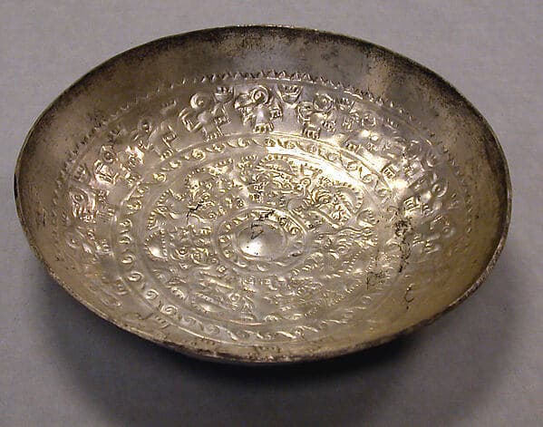 Pair of bowls with repoussé work
