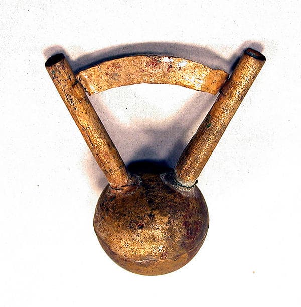 Miniature Silver Double Spout Bottle