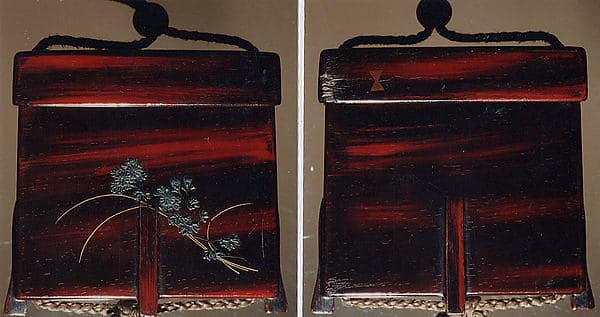 Case (Inrō) with Design of Spray of Chrysanthemums