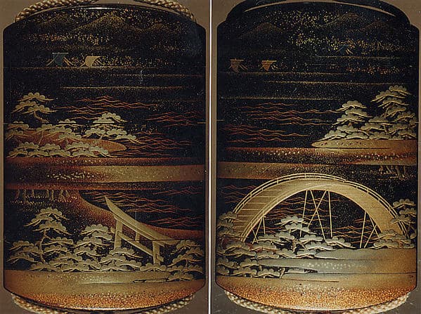 Case (Inrō) with Landscape Design of Sumiyoshi Shrine, by Kyūho