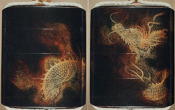 Case (Inrō) with Design of Dragons among Clouds