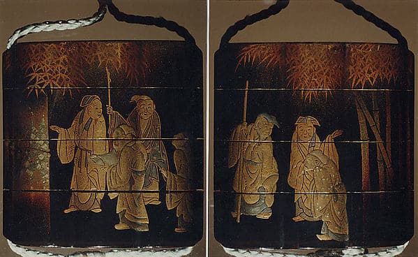 Inrō with the Seven Sages of the Bamboo Grove, by Tōyō